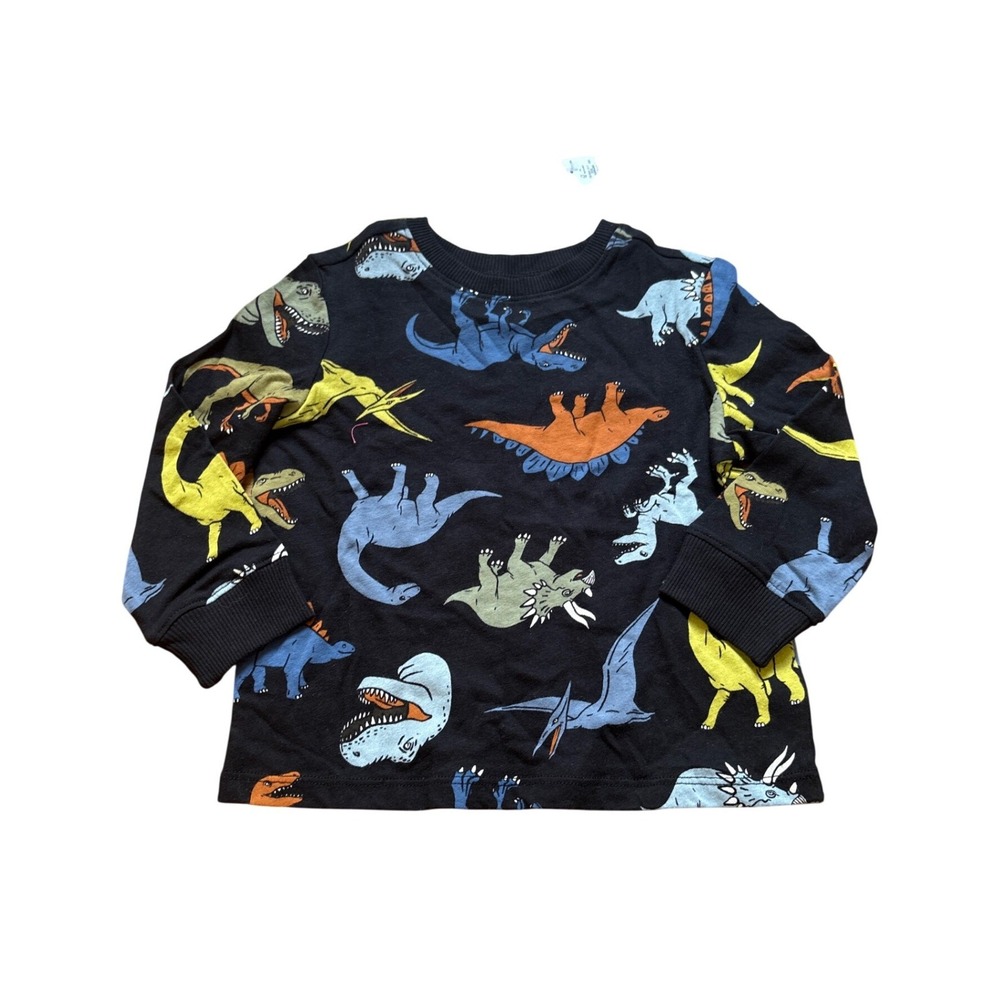 Old Navy Dinosaur Long Sleeve Shirt Kids Black Graphic Print NWT SIZE‎ 2T